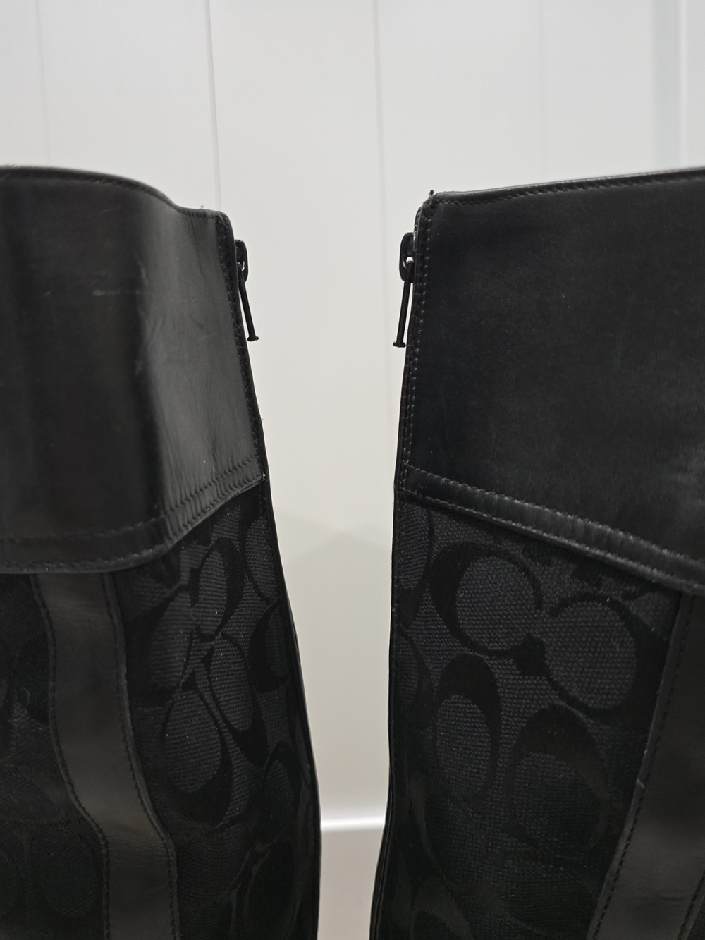 Coach Black Signature Jacquard Knee Boots - Picture 7 of 12